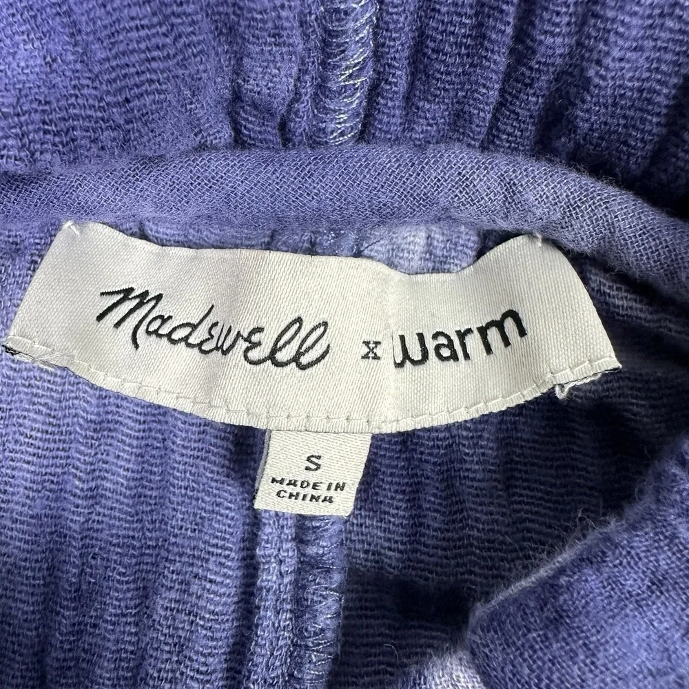 Madewell X Warm Romper Womens Small Blue Tie Dye Hooded Lounge Beach Cover Up - Picture 4 of 9